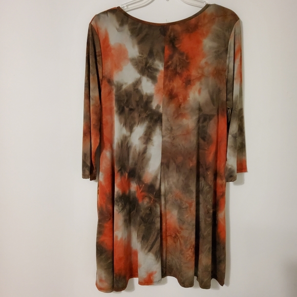 NWT! Miss Dottie's Tye Dye Stretch Shift 3/4 Sleeve Dress Size XXL - Picture 5 of 8
